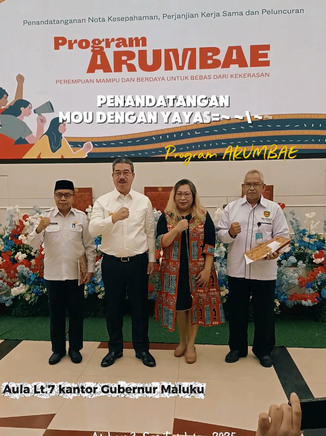 11.30 WIT Acara Penandatangan MoU dengan Yayasan IPAS di Aula Lt. 7 Kantor Gubernur Maluku senin 3 september 2025