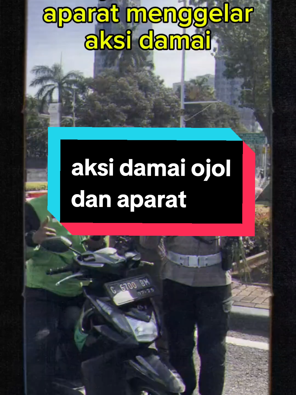 alhamdulilah akhir nya rda juga setuasanya aksi damay ojol dan polisi, tentara  #aksidamai2025 #ojolpolisidamai #gelaraksidamai #piral 