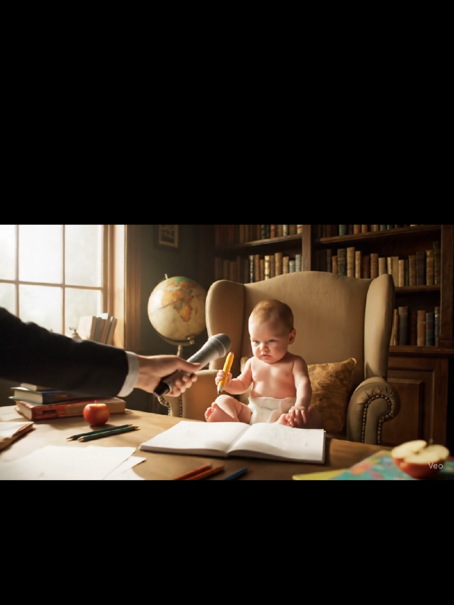 Little cute Baby Doing homework alone 😘#ai #babytok #fyp #foryou #cutebaby 