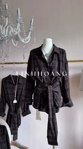 Sơ mi buộc eo năng động cho các nàng diện nè 🤎 DBD1687 #linhhoang #linhhoangdaily #daybyday #xuhuong #outfits 