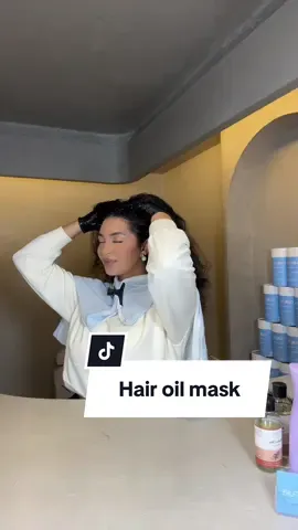 Weekly hair oil mask🍯 #hairgrowth #hairtok #curlyhair #fy #fyp 