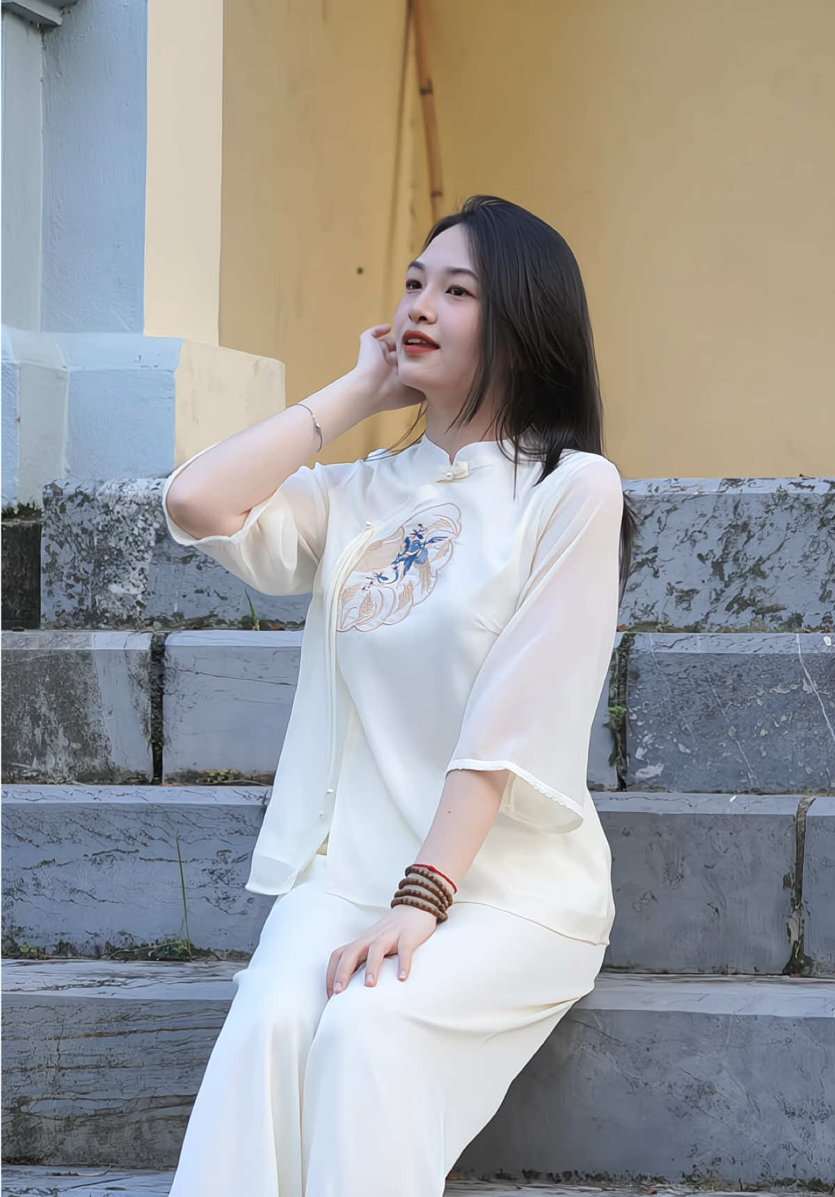 Đồ lam đi chùa mà xinh quá chị em ạ, vừa lịch sự, vừa thanh lịch, xinh xỉu luôn ý #lendocungkapi #review #dolamdichua #aolamdichua #bodolamdichua 