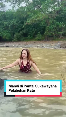 Alhamdulillah kesampaian mandi di #pantaisukawayana #pelabuhanratu #sukabumi #muara #ngabungbang 