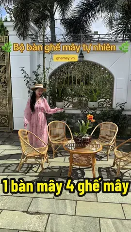 Bàn ghế mây tự nhiên decor quán cafe, khách sạn, homestay, khách sạn đẹp #ghemay #ghemaycafe #xuongmaytre #maytre #dantra 