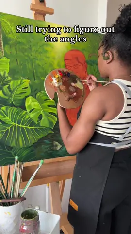 I’m still trying to figure out the right angles to film from. I feel like whenever I think I get a good angle either my head is blocking or there so much glare that you can’t see the details lol. Do I need to attach the camera to my forehead? I’ll figure it out.  #paintprocess #artenthusiast #oilpainting #nycartist #nycart 