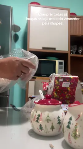 Compra de natal em setembro😊🎄🥳 Chegaram minhas primeiras compras de Natal 🎅  #louçasnatalinas  #comprasdenatal🎁🎅  #natal2025🦌🔔☃️🌲🎅❤️🤍 