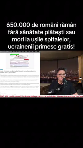 650.000 de români rămân fără sănătate plătești sau mori la ușile spitalelor, ucrainenii primesc gratis #stiriromania #unumihai #breakingnews #fyp #stiri 