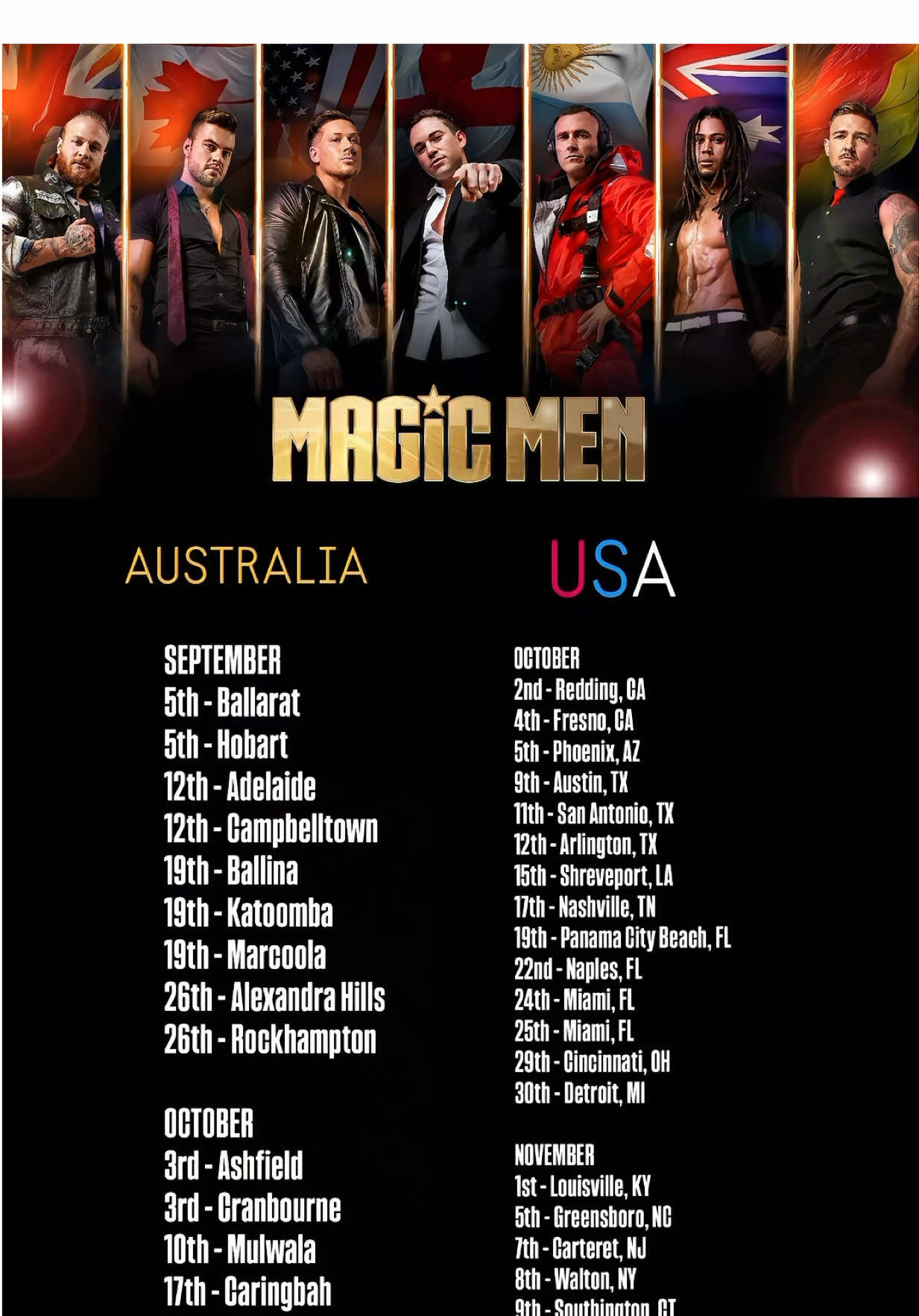 AUSTRALIA 🇦🇺 USA 🇺🇸 Promo code ‘will25’ on select shows