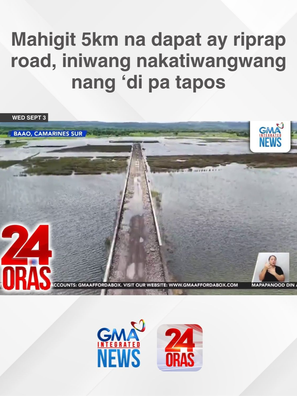 Inabandona kahit hindi tapos ang isang flood control project sa Camarines Sur. Noon pa umanong nakaraang taon walang gumagawa sa proyekto. | 24 Oras #BreakingNewsPH #GMAIntegratedNews #24Oras