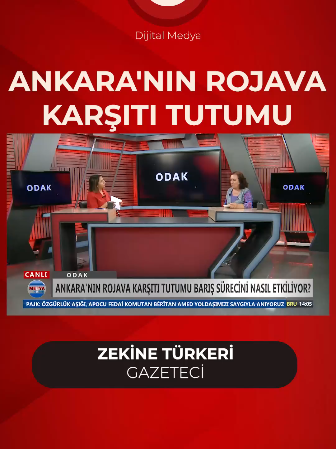 🚩ANKARA'NIN ROJAVA KARŞITI TUTUMU BARIŞ SÜRECİNİ NASIL ETKİLİYOR? TÜRKİYE'DE BARIŞ ROJAVA'DA SAVAŞ OLUR MU? 🗣️Gazeteci Zekine Türkeri: 📌Bahçeli'nin söylem ve jestleri halklara umut verdi; çünkü bu süreç başlamadan önce olası bir çözüm sürecine en çok karşı çıkacak kişi kendisiydi. Ancak bir gün söylediği, ertesi gün söyledikleriyle örtüşmüyor. Bir yandan çok ileri çıkışlar yaparken, diğer yandan Rojava halklarını savaşla tehdit ediyor. #MedyaHaber #MedyaHaberTv