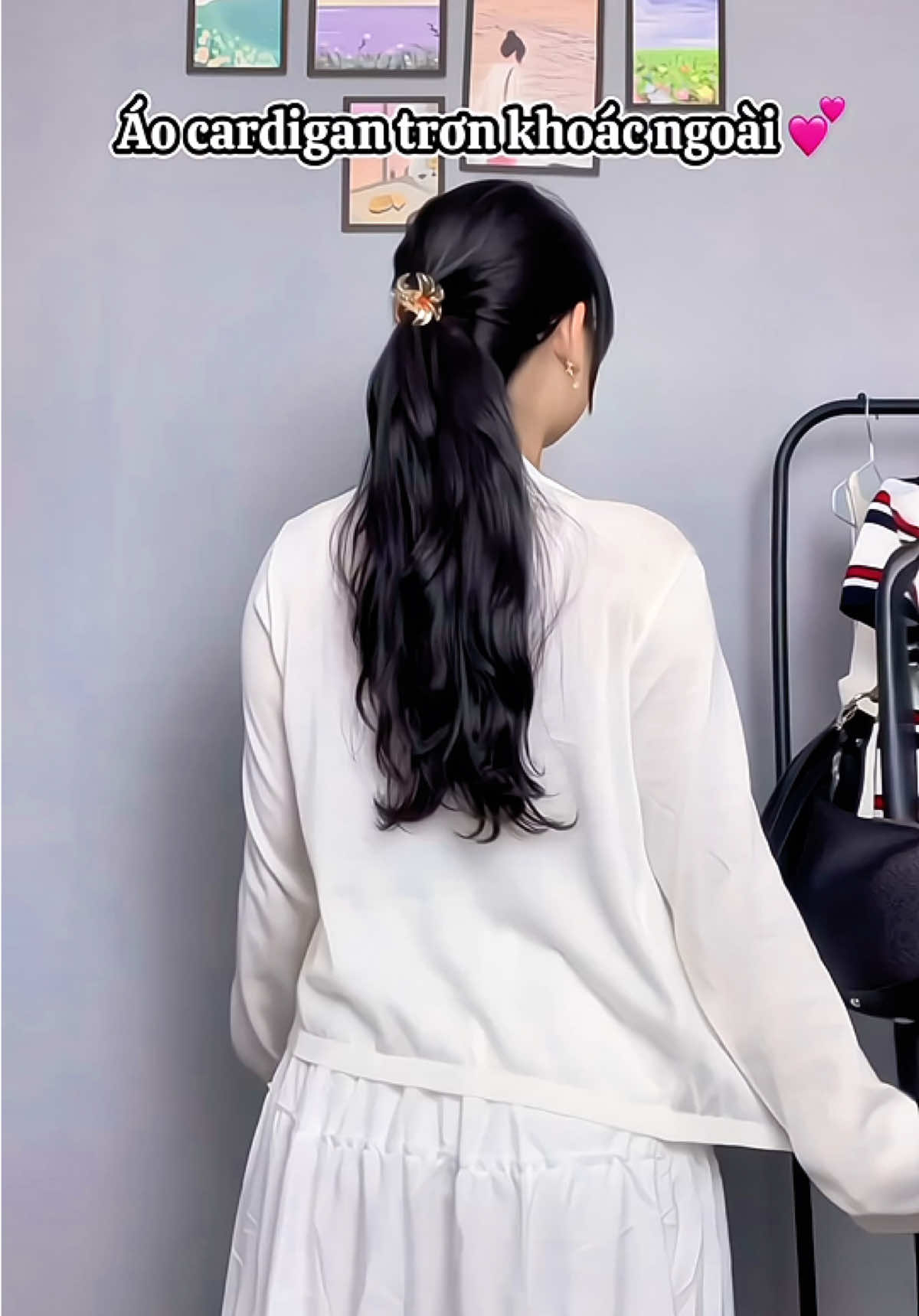 Áo cardigan trơn dáng dài, khoác ngoài thu đông siu xinh ạ 😍 ✨💕 #thichnireviewnay #xuhuong #xuhuongtiktok #review #aodetkim #zhelihangfei #viral #outfit 