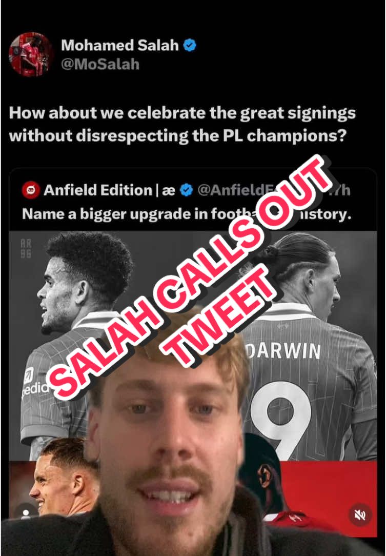 Salah calling out a Liverpool fan account #liverpoolfc #salah 