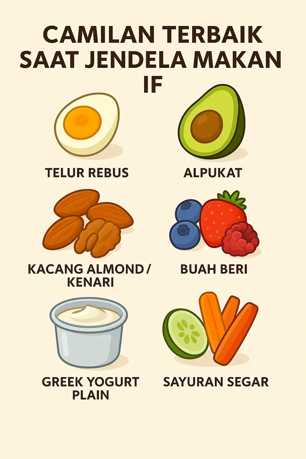 Simple, sehat, bikin kenyang lebih lama tanpa kalori berlebih 💪 #intermittentfasting #snacksehat #dietsehat #tipsdiet #realfood     