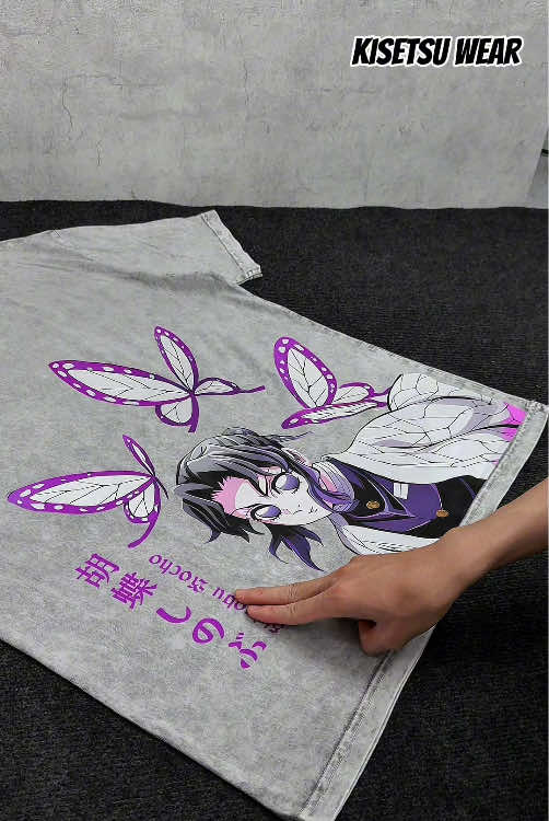 ''Insect Hashira'' Kocho Shinobu T-Shirt – Demon Slayer: Kimetsu no Yaiba Oversized Vintage Anime Tee Double Printed Lightweight Acid Washed Unisex Streetwear, Perfect Gift for Anime Lovers #kochoshinobu #insecthashira #demonslayer #kimetsunoyaiba #pillar 