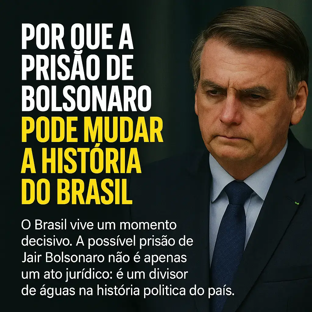  
 Por que a prisão de Bolsonaro pode mudar a história do Brasil. 
 Por Carlos Amorim 
 O Brasil vive um momento decisivo. A possível prisão de Jair Bolsonaro não é apenas um ato jurídico: é um divisor de águas na história política do país.
 Se for preso, Bolsonaro deixará de ser apenas um ex-presidente polêmico para se tornar o símbolo de que nenhum líder, por mais popular que seja, está acima da lei. Esse gesto pode marcar uma virada inédita contra a cultura da impunidade que sempre blindou poderosos. 
 Sua prisão também abriria espaço para uma renovação na política. A direita, hoje refém do bolsonarismo, teria a chance de se reconstruir longe do autoritarismo e das ameaças às instituições democráticas. Seria o fim de um ciclo marcado pelo ódio e pelo populismo extremado. 
 Mas, mais do que a queda de um homem, a prisão de Bolsonaro seria um recado claro: a democracia brasileira não é negociável. E isso, sem dúvida, pode mudar para sempre a trajetória do nosso país.
  
