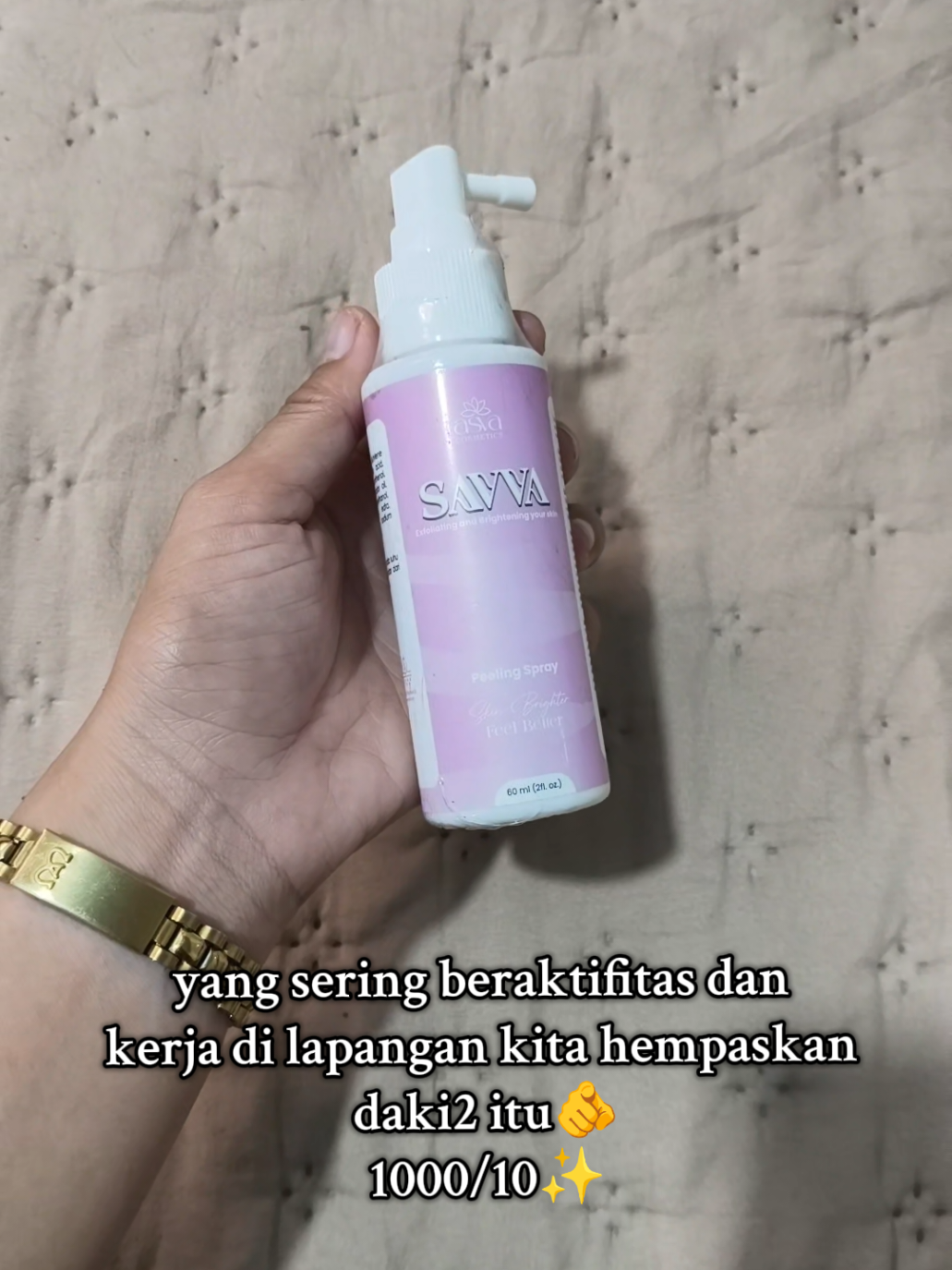 pertama makai ini langsung jatuh cinta😍 wajib nyetock dalam tas✔️ #masukberanda #peelingspray #savva #perontokdaki 