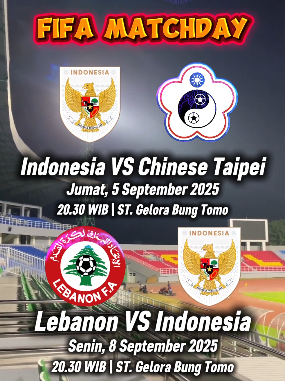 Timmas day, Fifa matchday. timnas indonesia senior akan melakoni pertandingan pada fifa matchday untuk ajang uji coba persiapan untuk kualifikasi putaran ke4 oktober mendatang. timnas indonesia vs cina taipe, indonesia vs lebanon. timnas indonesia vs chinese taipei.  #timnasindonesia #fifamatchday #timnasday #sepakbola #suporterindonesia 