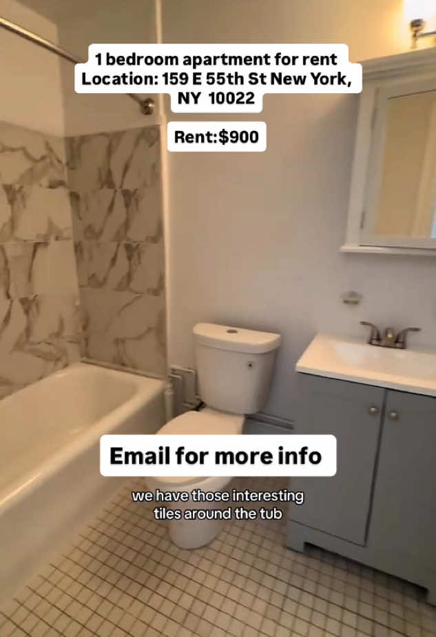 1 bedroom apartment for rent  Location: 159 E 55th St New York, NY  10022 Rent:$900 Email for more info  #manhattanapartmentsforrent #manhattan #manhattanrentals #manhattanrealestate #manhattanbridge #nychousingsearch #nycapartments #nycrealtor #nyc #brooklyn #manhattan #queens #thebronx #statenisland #bronxaptrentals #bronxapartments #bronxapts #nyc #Bronxapartments #statenisland #viralreels #explorepage #apartmentforrent #apartmenthuntingnyc #nycrealestate #viral #fyp #foryourpage #newyorkrentals #njc #instadaily #manhattanapartments #manhattanapartmentsforrent #manhattanrentals #manhattanrealestate #manhattanrealtor #manhattan #manhattanhairstylist #manhattanfood #photooftheday #instagood #viralvideo #virlatiktok #manhattanhairstylist #manhattanfood #photooftheday #instagood #viralvideo #virlatiktok #newyorkapartments #newyorkapartmentsforrent #apartmentforrentinnewyork #westvillage #eastvillage #lowereastside #riverdale #washingtonheights #lowermanhattan 