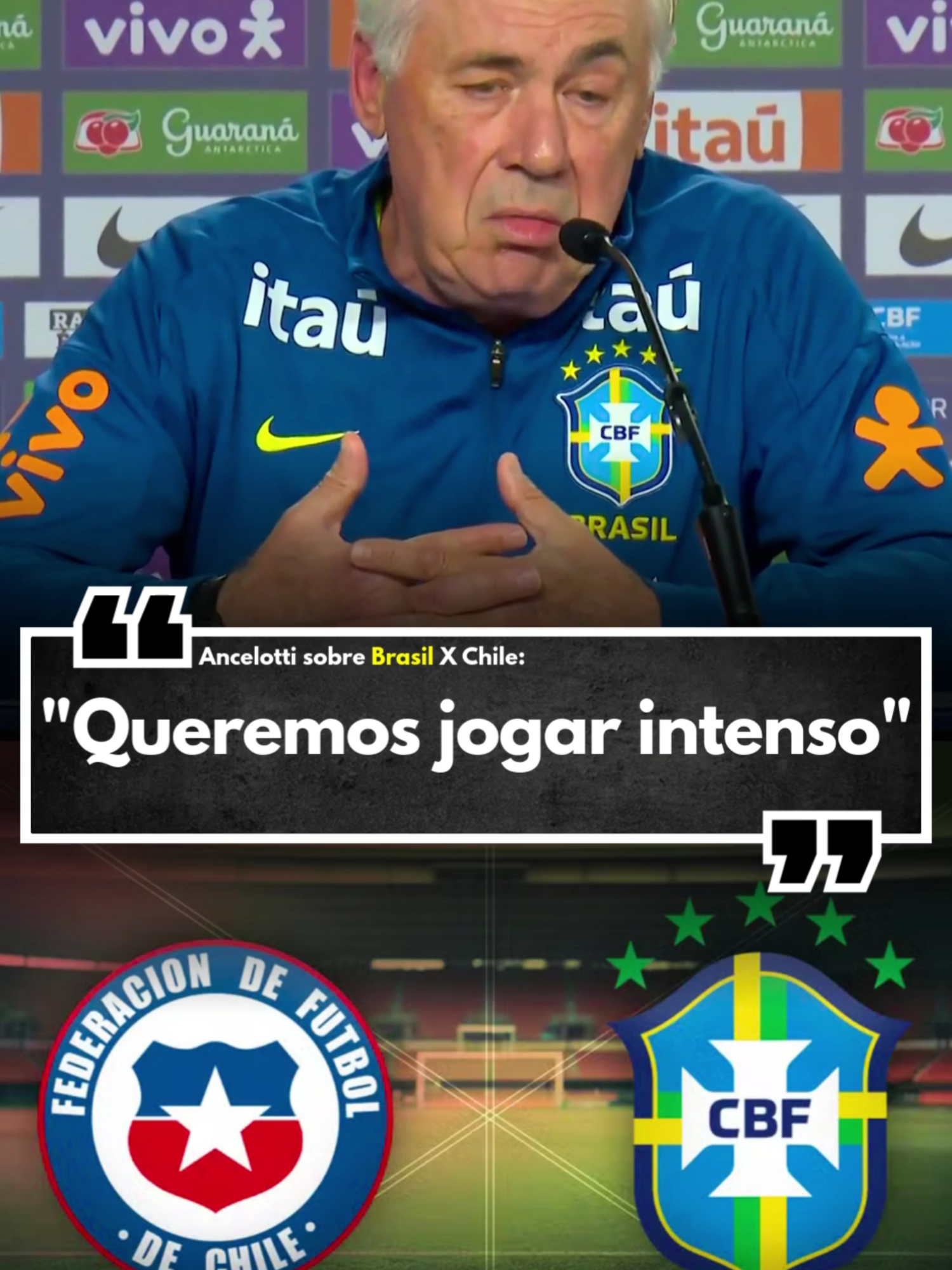 ANCELOTTI FALA SOBRE O JOGO DO BRASIL CONTRA O CHILE NO MARACANÃ #ancelotti #selecaobrasileira #futebol #brasil #chile #eliminatorias2026