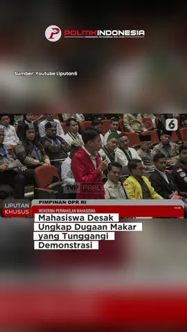 Pemerintah didesak untuk mengusut tuntas dugaan adanya pelaku makar yang membonceng aksi demonstrasi berujung kericuhan yang terjadi pada 25 hingga 28 Agustus 2025 lalu.   Pemerintah diminta untuk membentuk tim investigasi independen dan tranparan yang melibatkan masyarakat. Hal isi sesuai dengan konferensi pers yang dilakukan pada 31 Agustus 2025.   Hal itu diungkapkan perwakilan Gerakan Mahasiswa Nasional Indonesia (GMNI) saat berdialog dengan tiga Wakil Ketua DPR yaitu Sufmi Dasco Ahmad, Saan Mustopa, Cucun Ahmad Syamsurijal. Pertemuan dilakukan di Ruang Abdul Muis, Kompleks Gedung Parlemen, Senayan, Jakarta, Rabu (3/9/2025).  Baca berita selengkapnya di https://politikindonesia.id/mahasiswa-desak-pemerintah-usut-tuntas-pelaku-makar-pembonceng-aksi-demonstrasi
