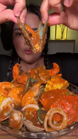 Seafood boil saus padang #fyp #mukbang 