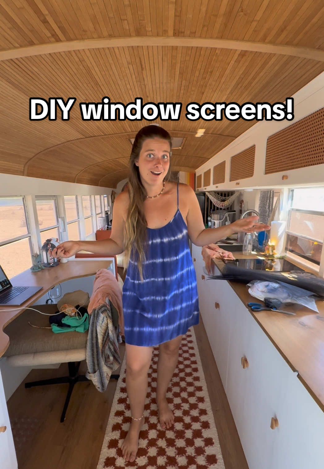 DIY window screens 🚍 they work so well and they are so easy and cheap to make - win win!!! 🏆 I made the original two window screens over the stove a few months back and they’ve held up so well I decided it was time to make them for all the windows! my only regret is not making them all sooner 😆 #buslife #vanlife #vanconversion #tinyhouse #diyproject 
