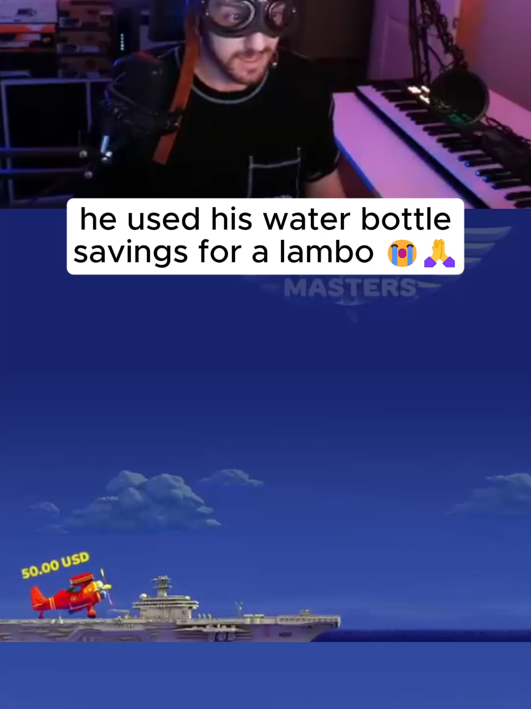 He used his water bottle savings for a lambo 😭🙏#aviamasters #planegame #kickstreaming