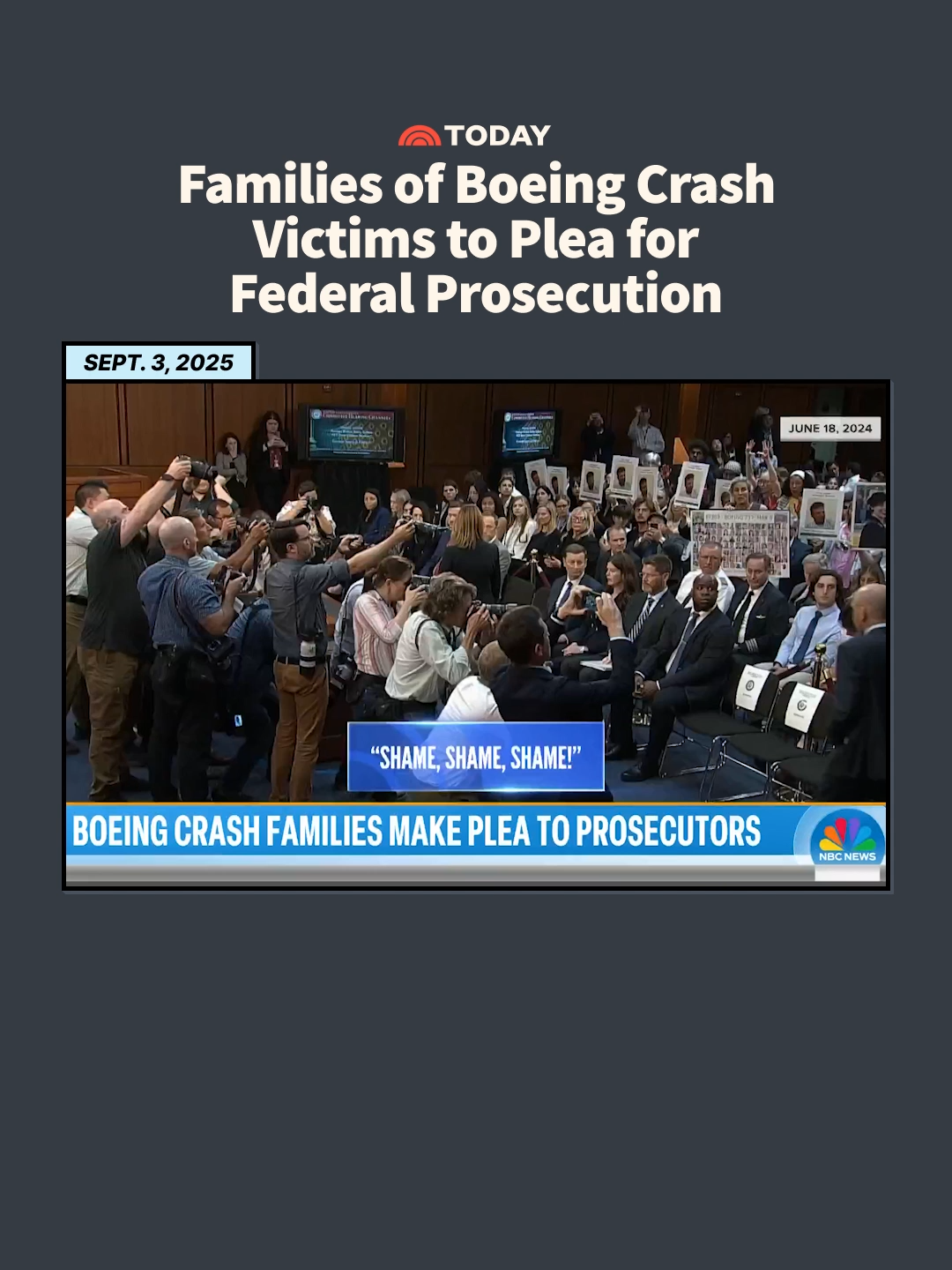 Families who lost loved ones in two crashes of Boeing 737 Max jetliners may get their last chance to demand the company face criminal prosecution Wednesday. That’s when a federal judge in Texas is set to hear arguments on a U.S. government motion to dismiss a felony charge against Boeing. U.S. prosecutors charged Boeing with conspiracy to commit fraud in connection with the crashes that killed 346 people off the coast of Indonesia and in Ethiopia. Federal prosecutors alleged Boeing deceived government regulators about a flight-control system that was later implicated in the fatal flights, which took place less than five months apart in 2018 and 2019. #TODAYShow