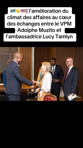 🇨🇩🤝🇺🇸| l'amélioration du climat des affaires au cœur des échanges entre le VPM Adolphe Muzito et l’ambassadrice Lucy Tamlyn Le Vice-premier ministre en charge du Budget, Adolphe Muzito, a reçu ce mercredi 3 septembre 2025, Mme Lucy Tamlyn, ambassadrice des États-Unis en RDC. Les échanges ont porté sur l’amélioration du climat des affaires en RDC ;  l’attraction des entreprises américaines ; le renforcement de la coopération bilatérale et les efforts pour une paix durable dans l’Est de la RDC. « Les États-Unis demeurent un partenaire sincère et fiable pour la RDC », a indiqué Mme Tamlyn, tout en félicitant le VPM Muzito pour sa nomination et son ouverture dans les discussions. #RDC #Budget #Muzito #Coopération #USA