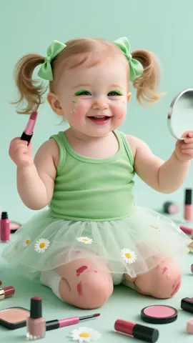 Cute baby doing makeup 🥰#cutebaby  #cute  #babylove  #babymakeup  #beautymakeup  #funnybaby  #funnymoments  #fyp  #ai 