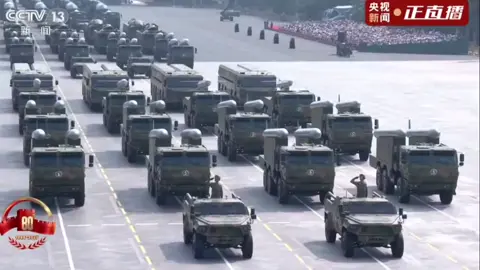 胜利日阅兵核导弹方队震撼登场DF5 C DF61 打击范围覆盖 #九三阅兵回顾 #93阅兵 #阅兵 
