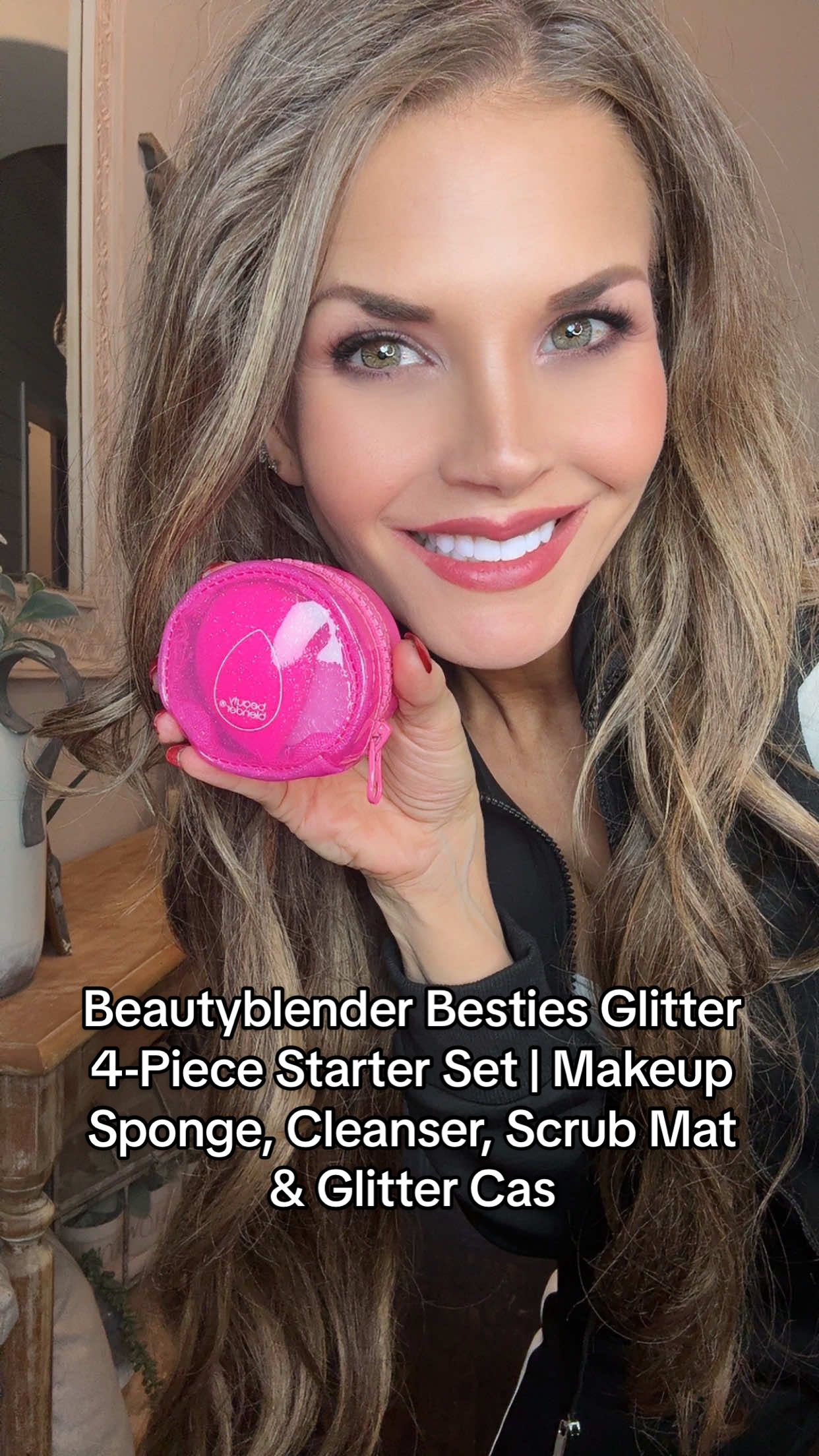 Upgrade your makeup routine with the limited edition Beautyblender Besties Glitter Set 💕 Includes the iconic sponge for a skin-like finish, a solid vegan cleanser, a scrub mat to remove grime & germs, and a glitter case that keeps your essentials cute & clean. Perfect for flawless foundation, concealer, and cream products. ✨ #BeautyTok approved & 48% off right now! @Beautyblender #beautyblender #makeuphacks #viralbeauty #tiktokmademebuyit 