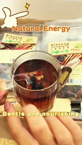 Ginseng Five Treasures Tea🍵#kidney #kidneyfailure #naturalherbs #boostenergy #wellness #tiktokshoplabordaysale 