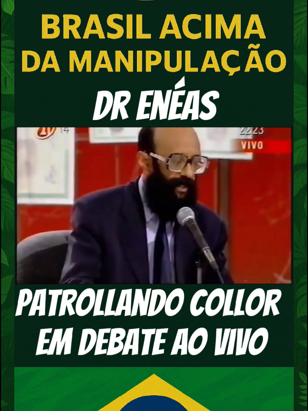 Dr. Enéas Carneiro, em debate ao vivo, mostra firmeza e disciplina ao enfrentar Collor. Entre perguntas afiadas e réplicas certeiras, ele exige respeito ao tempo de fala: “Disciplina, por favor!” — e o auditório vai à loucura.  #eneascarneiro #brasil #eneas #viral #motivation 