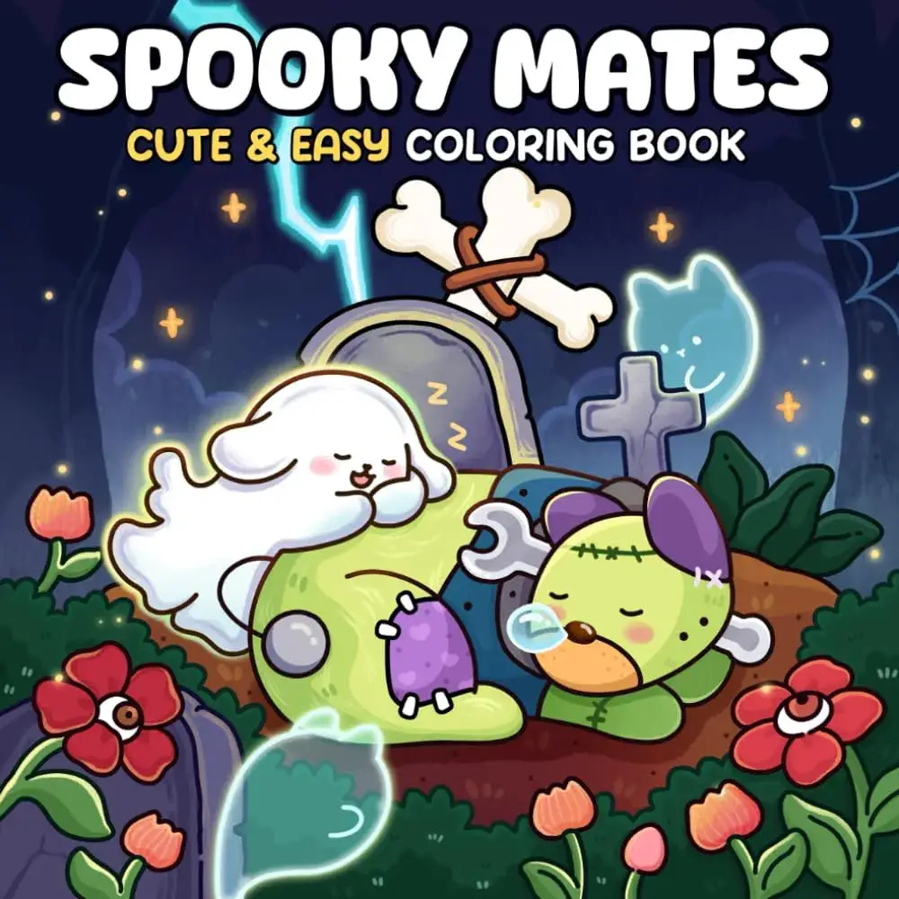 Livro de Colorir Spooky Mates (Soulful Nook) pt1  Quer o PDF? Mando grátis, só me chamar na DM! #coloringbook #livrodecolorir #pdfcoloringbook #coloringforadults #pdf 