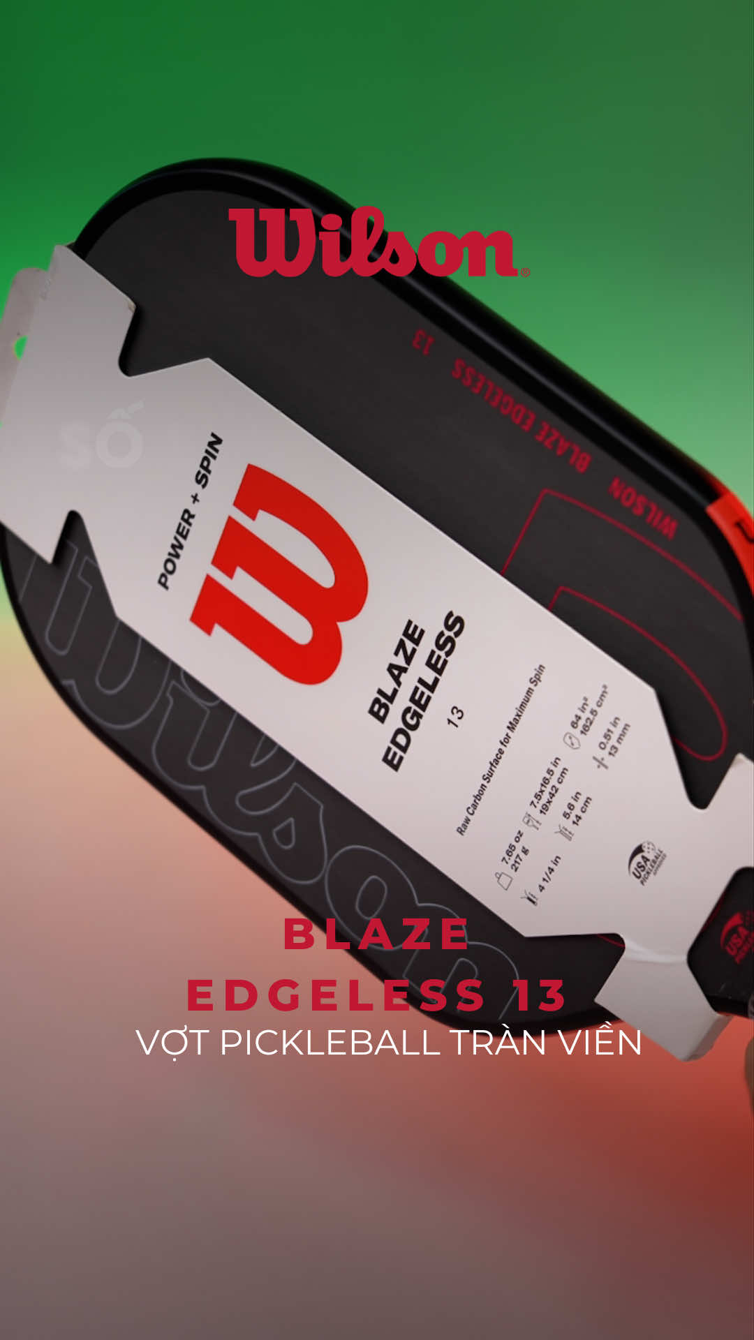 Vợt Pickleball Tràn Viền: Blaze Egdeless 13  #wilsonvietnam #Wilson #wilsonpickleball 