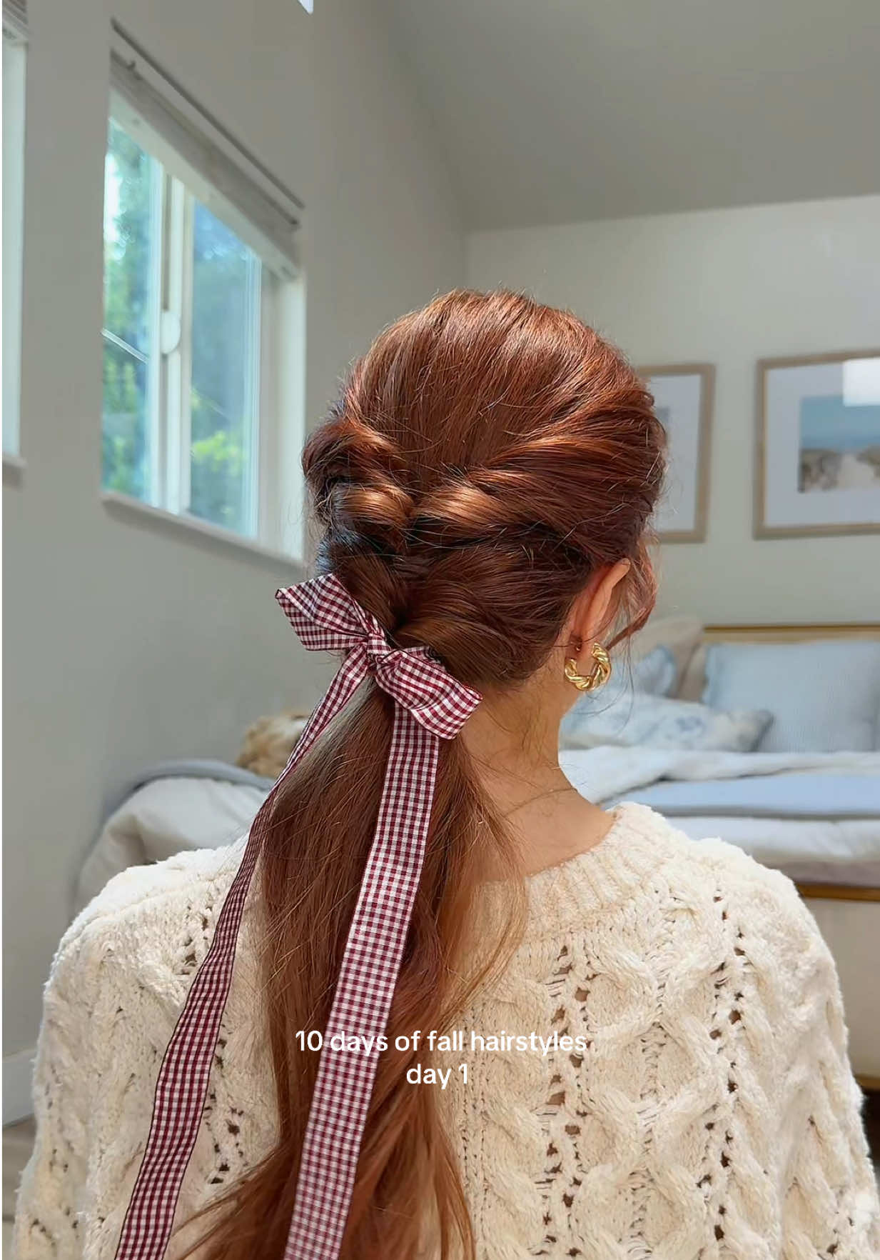 day 1: double twist ponytail 🍂✨#fallhairstyle #hairstyle #hairtutorials #hairinspo #easyhairstyles 