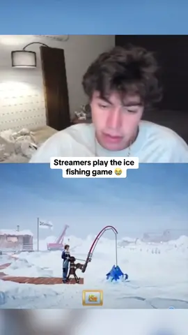 Streamers play the ice fishing game 😭 #kickstreaming 