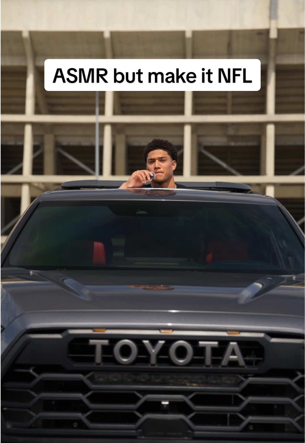 #TeamToyota whispering sweet nothings. @NFL #NFL #ASMR #LetsGoPlaces 