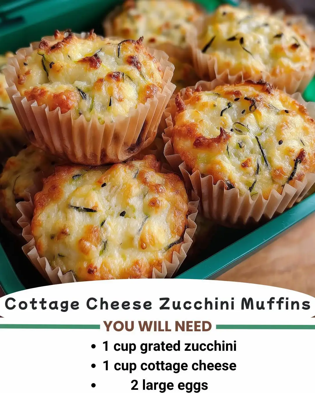 #creatorsearchinsights  🧁🥒 Cottage Cheese Zucchini Muffins 🧀🌿 Moist, savory, and protein-packed—perfect for a low-carb breakfast or snack! Ingredients: 1 cup shredded zucchini (squeezed dry) ¾ cup cottage cheese 2 large eggs 1 cup almond flour ½ tsp baking powder ¼ tsp baking soda ½ tsp garlic powder ¼ tsp salt ½ cup shredded cheddar (optional, for extra flavor) Instructions: Step 1: Preheat & Prep Preheat oven to 375°F (190°C). Grease or line a muffin tin. Step 2: Mix the Batter In a bowl, whisk eggs and cottage cheese until smooth. Stir in zucchini, almond flour, baking powder, baking soda, garlic powder, salt, and cheese if using. Step 3: Bake It Divide batter into 6–8 muffin cups. Bake 20–25 minutes, until tops are golden and firm. Cool before serving. Savory, satisfying, and great on-the-go! 🌞 #CottageChee#CottageCheeseMuffinsg#ZucchiniMagicing #healthylifestyle 