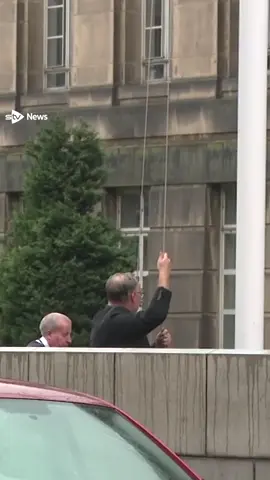 Today Scotland raises the Palestinian flag outside our Government building, St Andrew's House. Alongside a series of tangible measures announced today, we are showing our solidarity with the people of Gaza in the face of a horrific genocide. 📹 credit @STV News 