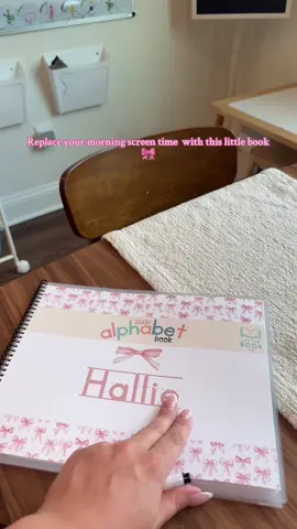 Every morning we pull out our little learning books instead of turning on the TV while mom cooks breakfast! A win win! #screenfree #homeschool 