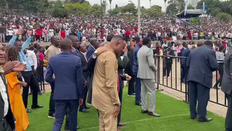 Our Senior Pastor @Pastor T Mwangi and Founder Life church international Apostle David Juma at Rhema Feast! Apostle David Juma praying for our senior pastor before he gets on the pulpit to preach! What manner of love and cover