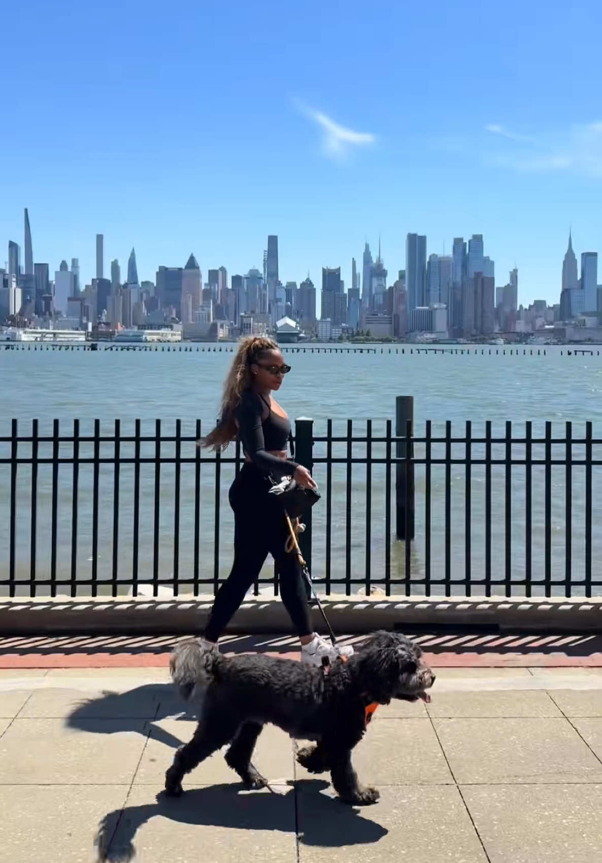 Even her walks require a dress code🤎 @Morgan 💫  wearing the brown leggings, sports bra, and shrug! #activewear 