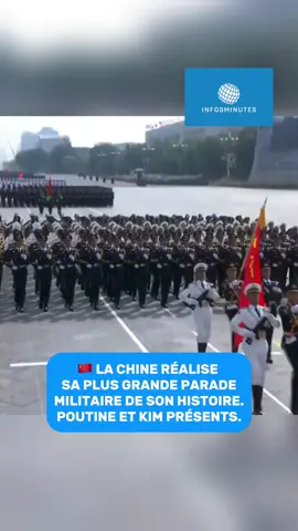🇨🇳 : La Chine réalise sa plus grande parade militaire de son histoire avec 10 000 soldats, des missiles hypersoniques, des sous-marins sans pilote, des drones furtifs… sous les yeux de Poutine ou encore de Kim Jong-Un.