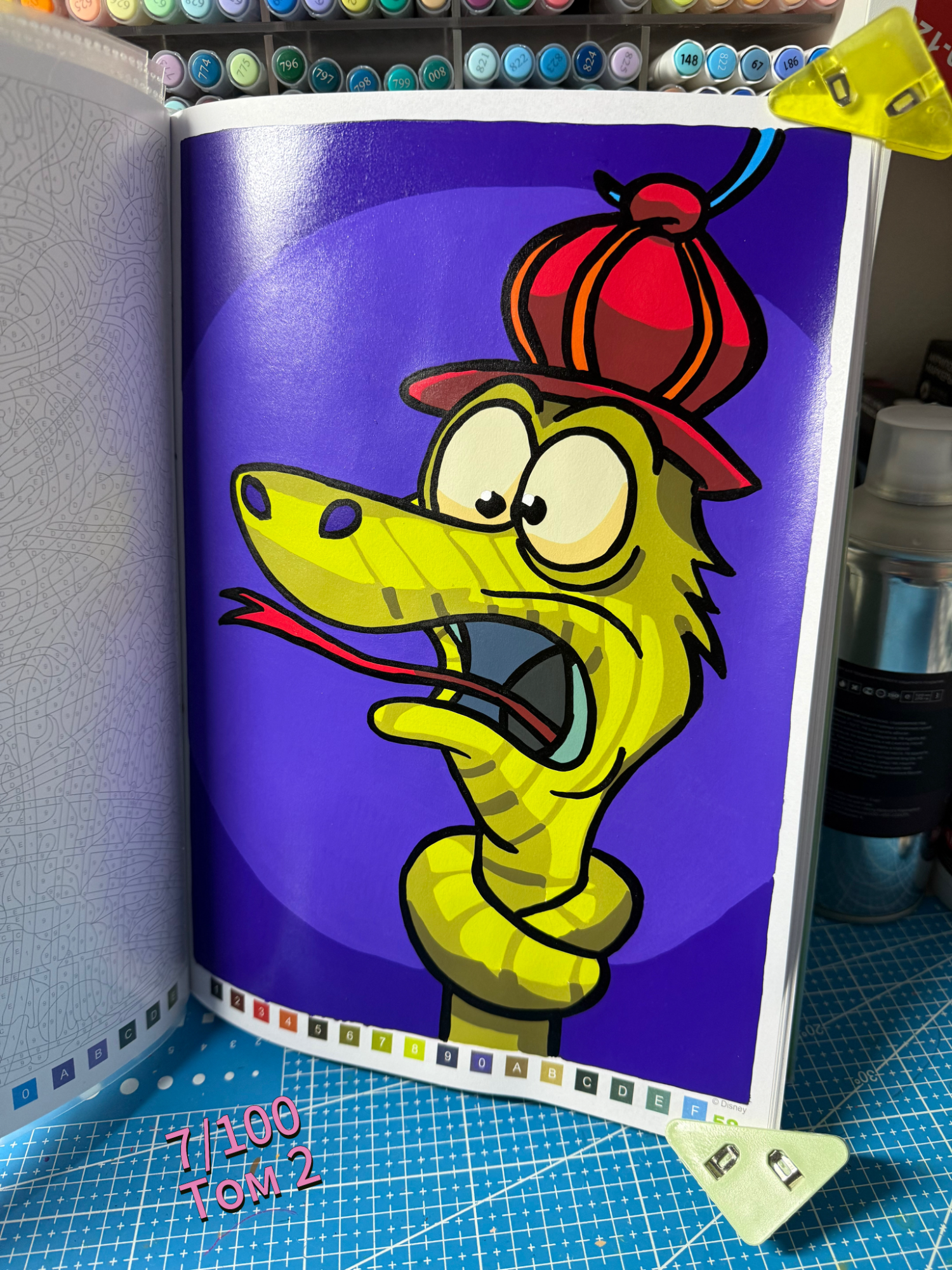 Раскрашиваем змею из мультфильма Робин Гуд 🐍 Стр. 58, том 2 📚 В работе использованы маркеры Guangna ✍🏻 #disney #pixar #hachette #хобби #творчество #хоббидлядуши #раскраскипономерам #hachetteheroes #arttherapy #hachettedisney #acrylicmarker #guangna #languo #arrtx #posca #crayola #flysea #zibeef #tooliart #grasp #looneytunes #cocowyo #ледниковыйпериод #iceage