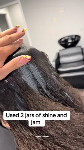 Used two jars of shine and jam #braidstiktok #hairtok #protectivestyles #charlottebraider #clthair 