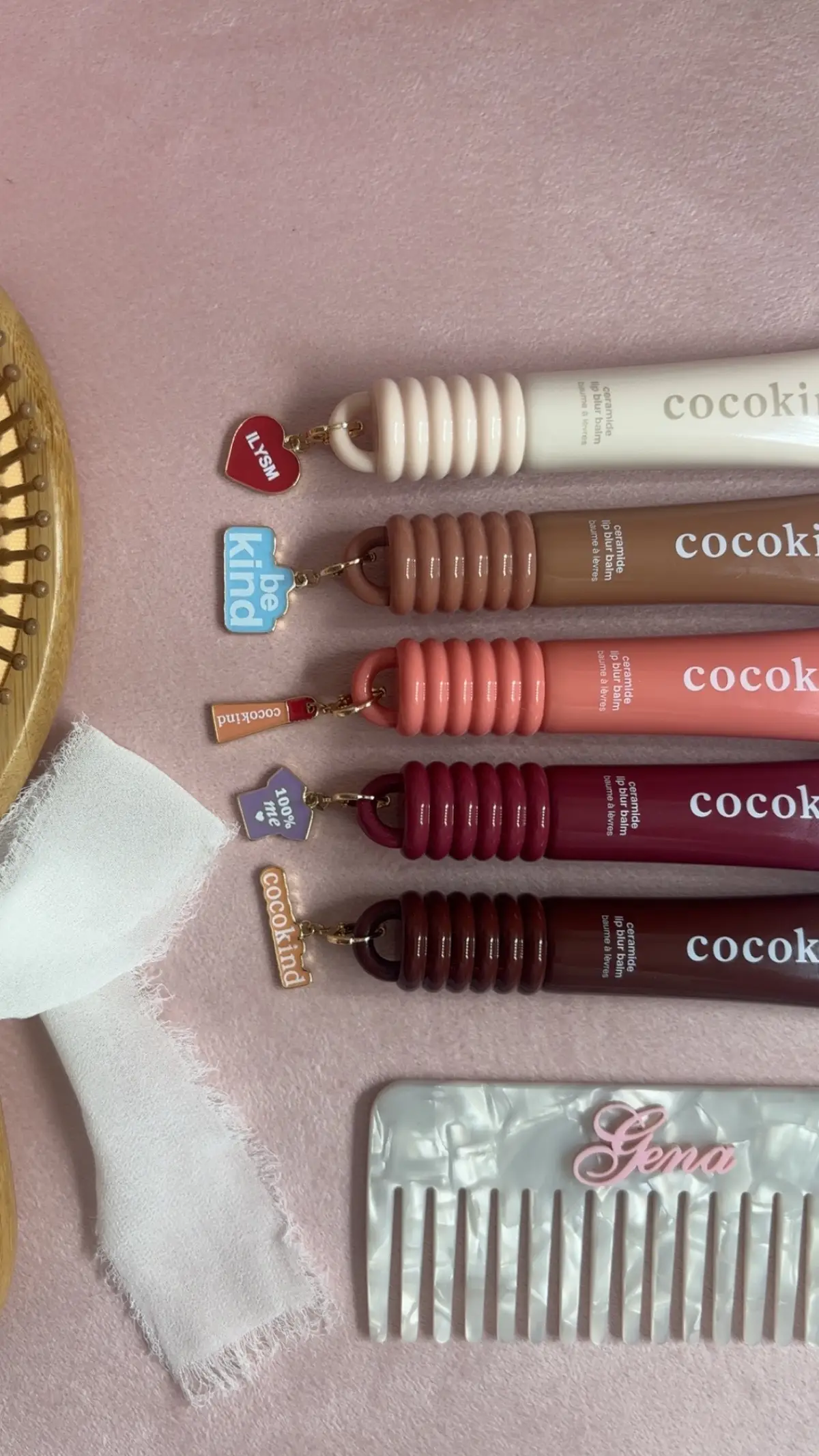 Cocokind lip balm luv😚🫶🏼 Sharing more love to my favorite lip balms! And with the cutest little charms, the Be Kind and ILYSM are my top two!!♥️ This lip balm formula is sooo underrated and affordable!! Feels super hydrating and comfortable on the lips, the clear one lives in my purse👛🫦 @cocokind Ceramide Lip Blur Balms in Be Real, Be Kind, Be Powerful, Be Bold, and Be You. ~pr with no obligation to post. #cocokind #cocokindbrandtrip #cocokindskincare #lipbalms #pinkmakeup 