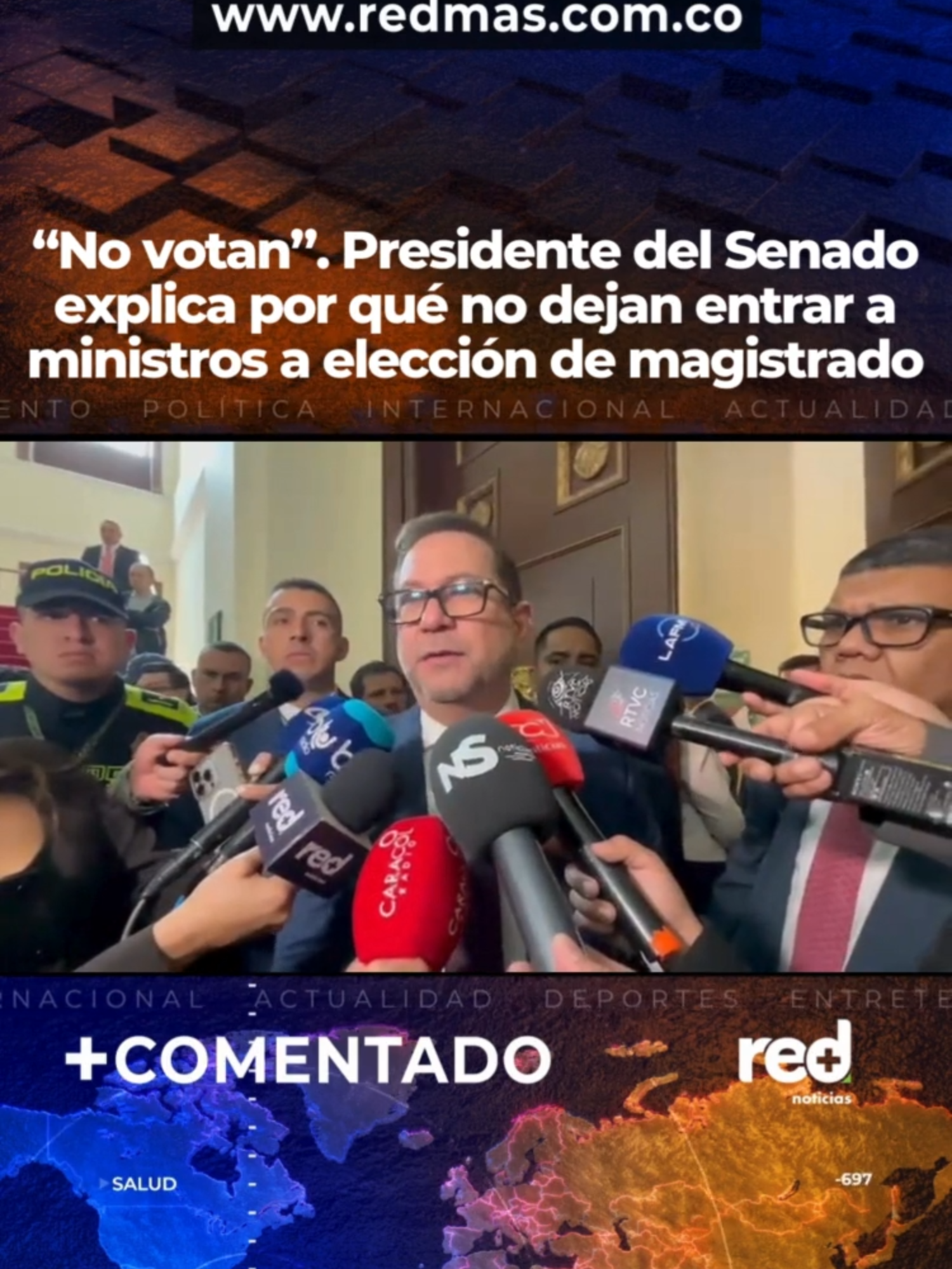 #Colombia | “Los ministros no votan”: Así respondió el presidente del Senado, Lidio García, sobre la orden de no dejar ingresar al recinto a funcionarios del Gobierno para la elección del nuevo magistrado de la Corte Constitucional.
