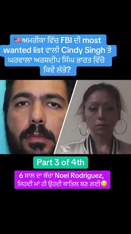 🇺🇸America vich FBI di most wanted list vali Cindy Singh te gharwala arshdeep singh bharat vicho kive labhe? 6 saal da bacha Noel Rodriguez, jihdi maa hi ohdi katil ban gyi. Like, Share & Follow Karlo Ji Next Part Lai🙏🏻  #breakingnews #fyp #punjabi #usapunjabi #canadatiktok 